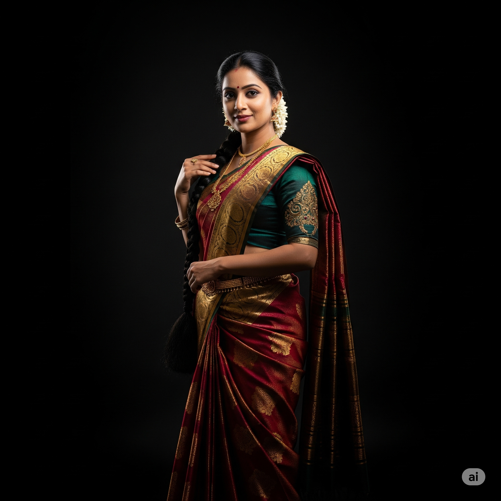 Elegant Green Cotton Saree